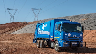 blue averda waste truck